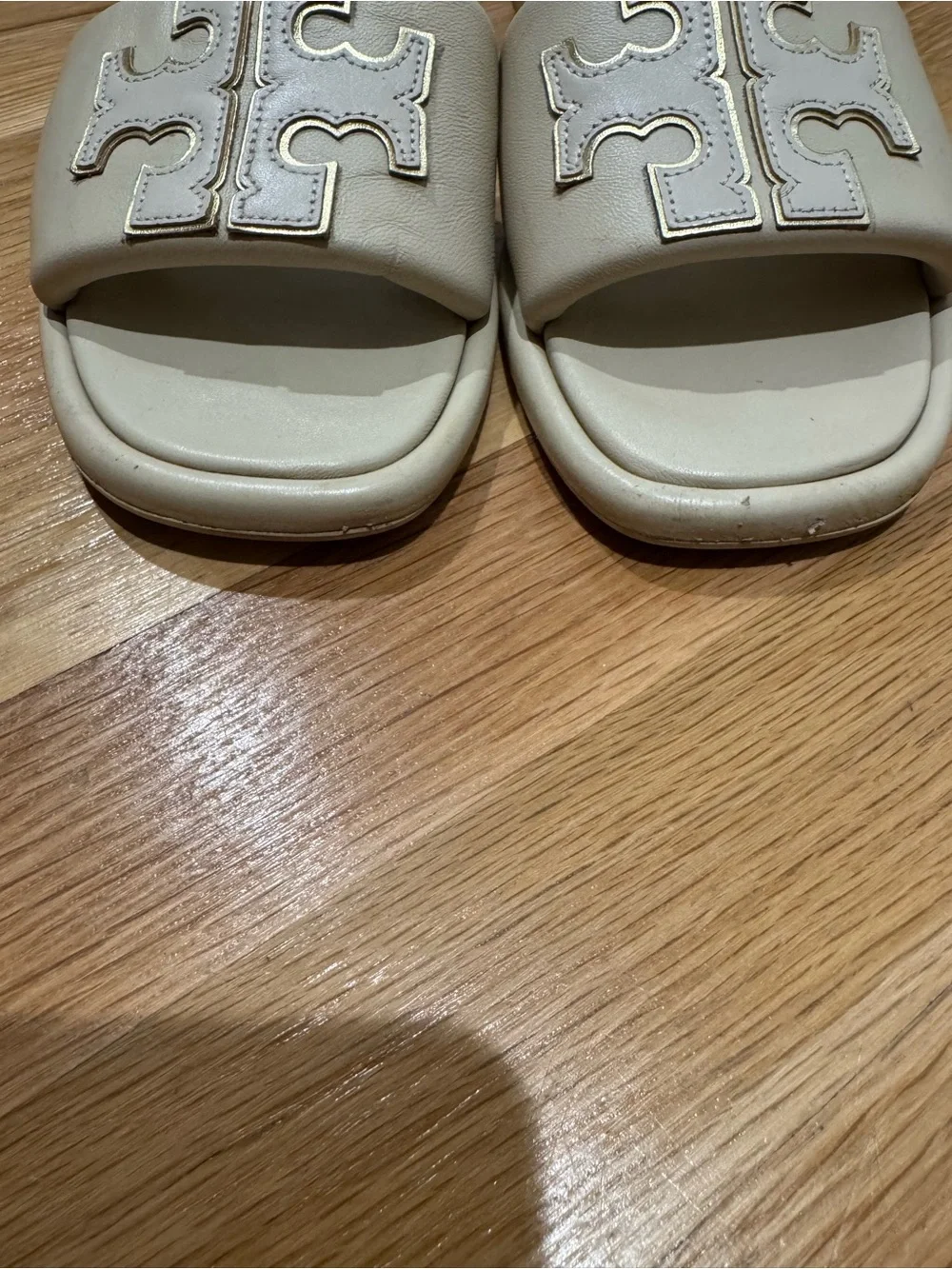 Tory Burch Cream Double T Sport Slide